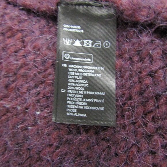 H&M Purple Alpaca Wool Blend Chunky Knit Button Cardigan M - Picture 9 of 12
